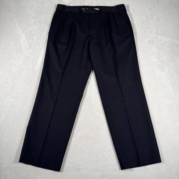 Lauren Ralph Lauren Suit Men Size 44L Gray Striped 100% Wool W38 L29 2-Piece Set - Picture 10 of 13